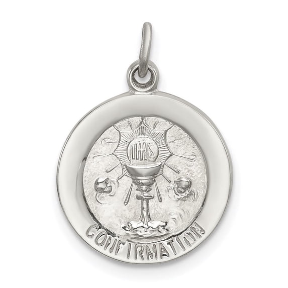 Auriga Fine Jewelry 925 Sterling Silver Confirmation Medal Pendant for Women (L- 15 mm, W - 15 mm)