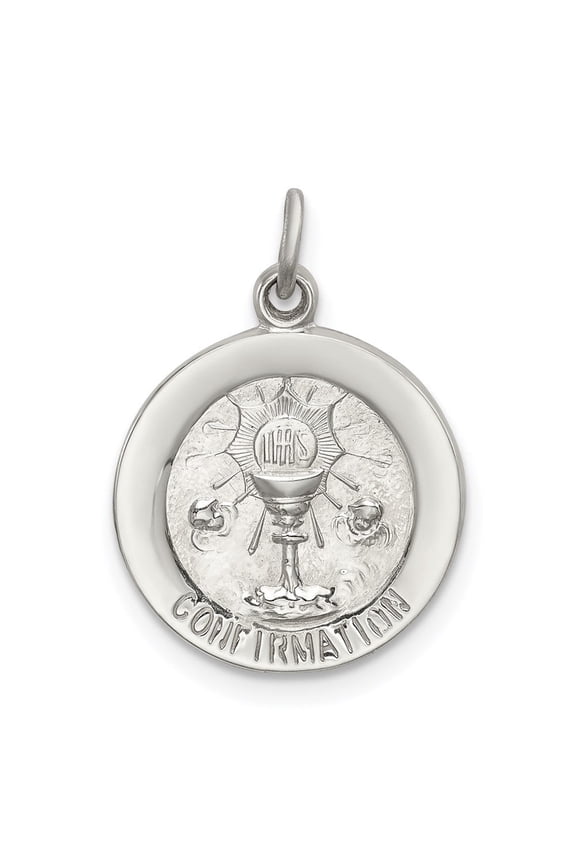 Fine Jewelry 925 Sterling Silver Confirmation Medal Pendant for Women (L- 15 mm, W - 15 mm)