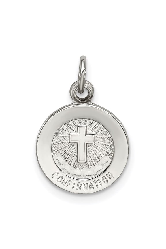 Fine Jewelry 925 Sterling Silver Confirmation Medal for Women (L - 14 mm, W - 12 mm)