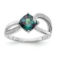 thumbnail image 1 of Auriga Fine Jewelry 925 Sterling Silver Created Alexandrite and Diamond Ring for Women Size 6, 1 of 6