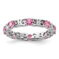 thumbnail image 1 of Auriga Fine Jewelry 925 Sterling Silver Created Pink Sapphire Ring for Women Size 6, 1 of 7