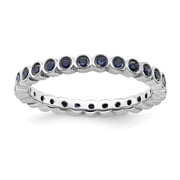 Auriga Fine Jewelry 925 Sterling Silver Created Sapphire Eternity Ring for Women Size- 9