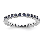 Auriga Fine Jewelry 925 Sterling Silver Created Sapphire Eternity Ring for Women Size- 9