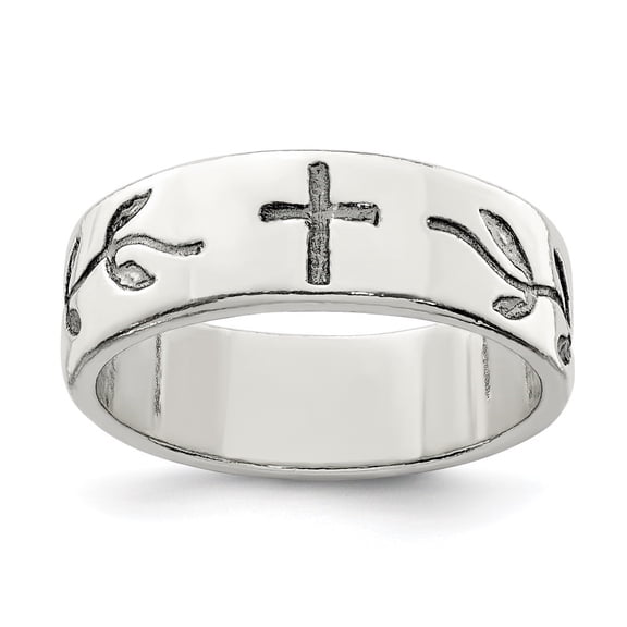 Auriga Fine Jewelry 925 Sterling Silver Cross Design Ring Size 10 for Men