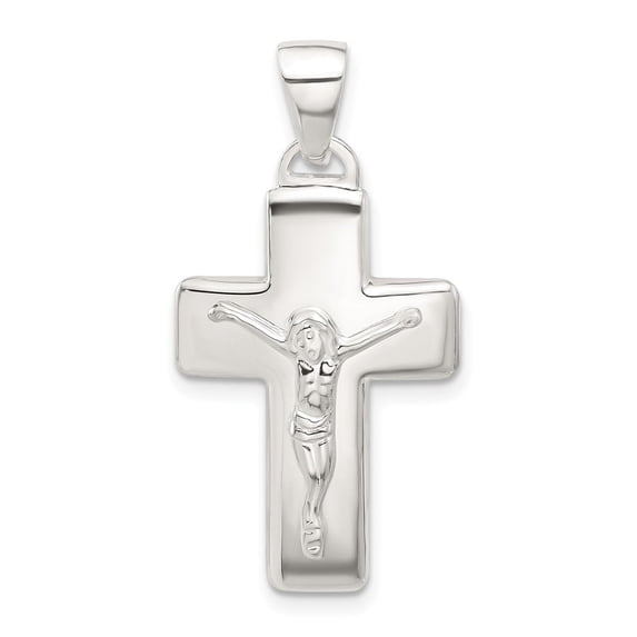 Auriga Fine Jewelry 925 Sterling Silver Crucifix Cross Pendant for Women (L- 28.91mm, W- 17.45mm)