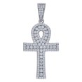 Auriga Fine Jewelry 925 Sterling Silver Cubic Zirconia Egyptian Ankh