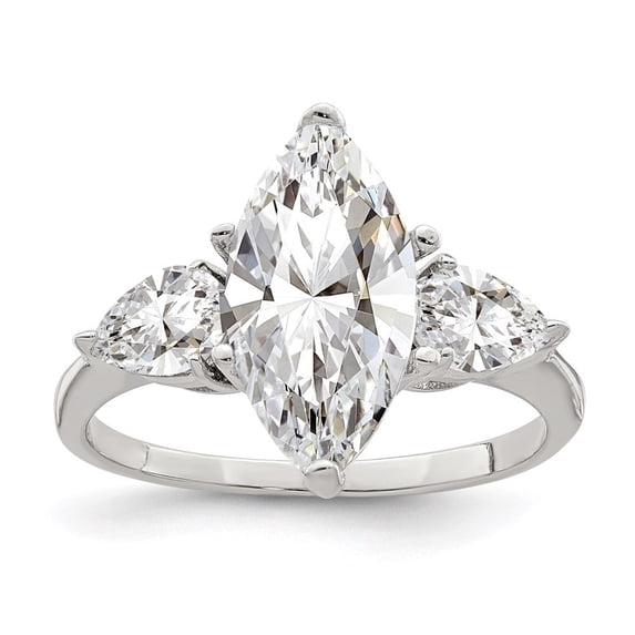 Auriga Fine Jewelry 925 Sterling Silver Cubic Zirconia Hearts Ring Size 7for Women