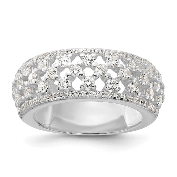 Auriga Fine Jewelry 925 Sterling Silver Cubic Zirconia Ring Size 7 for Women