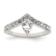thumbnail image 1 of Auriga Fine Jewelry 925 Sterling Silver Cubic Zirconia and Crystal Teardrop Ring Size 7 for Women, 1 of 5