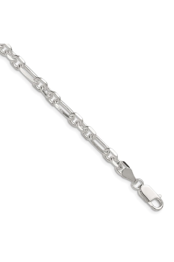 Fine Jewelry 925 Sterling Silver D/C 6mm 3 Short Plus 1 Long Cable Link 7inch Chain Bracelet for Men