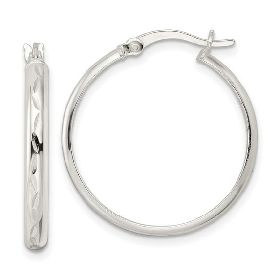 Auriga Fine Jewelry 925 Sterling Silver Diamond-Cut Circle Hoop Earrings for Women