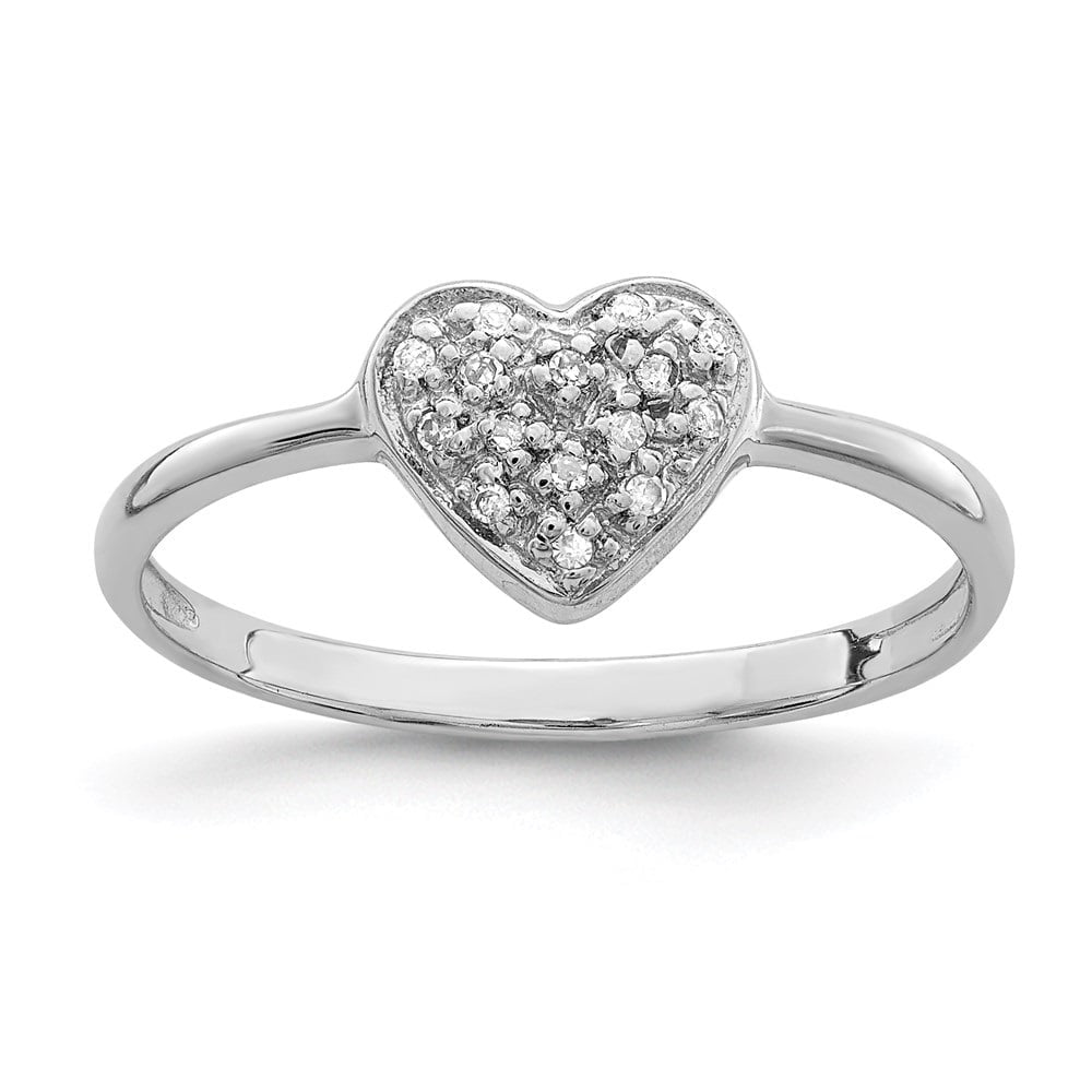 Unique Moments 1 3 Ct Round Cut Lab Grown Diamond Love Heart Ring in Sterling Silver H I SI I1 Walmart