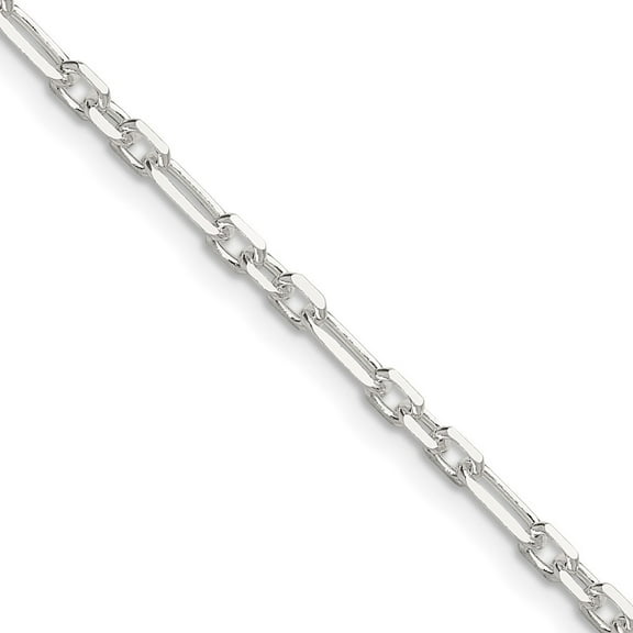 Auriga Fine Jewelry 925 Sterling Silver Diamond-cut 3 mm 3 Short Plus 1 Long Cable Link Chain Necklace for Women 16"