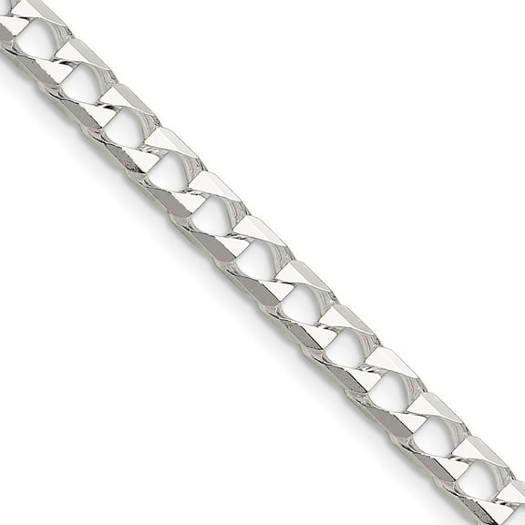 Auriga Fine Jewelry 925 Sterling Silver Diamond-cut 5 mm Flat Curb Link Chain Necklace for Women 18"