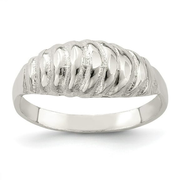 Auriga Fine Jewelry 925 Sterling Silver Diamond-cut Domed Ring Size 6 for Women