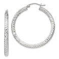thumbnail image 1 of Auriga Fine Jewelry 925 Sterling Silver Diamond-cut Hoop Earrings for Women, 1 of 3