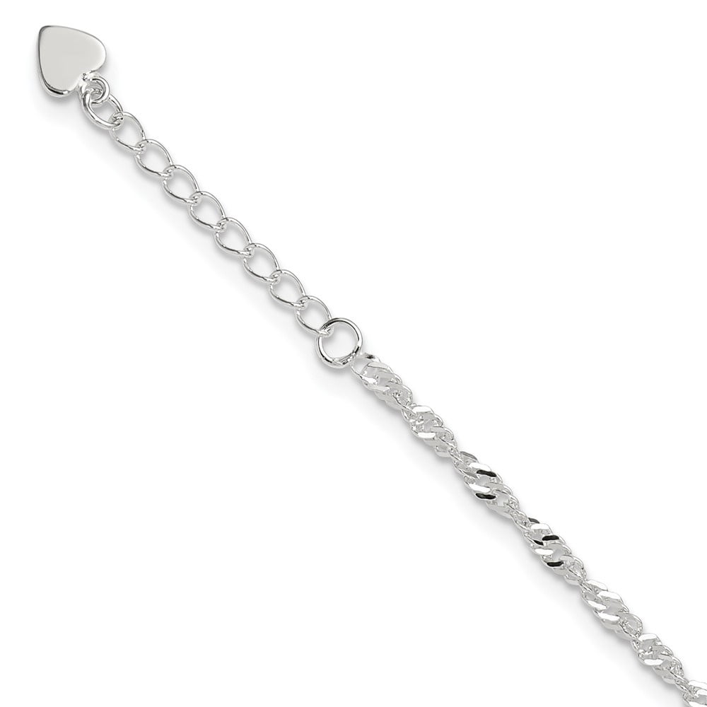 Auriga Fine Jewelry 925 Sterling Silver Diamond-cut Including A Anklet 9inch for Women