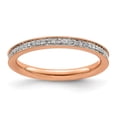 thumbnail image 1 of Auriga Fine Jewelry 925 Sterling Silver & Diamonds Rose-plated Ring for Women Size 9, 1 of 6