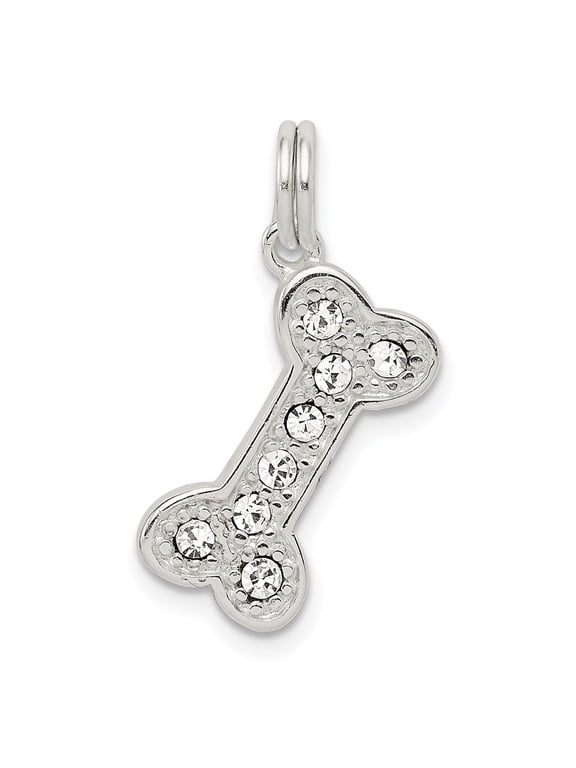 Fine Jewelry 925 Sterling Silver Dog Bone Charm for Women (L - 17mm, W - 9mm)
