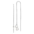 thumbnail image 1 of Auriga Fine Jewelry 925 Sterling Silver Double Heart Threader Earrings for Women, 1 of 6