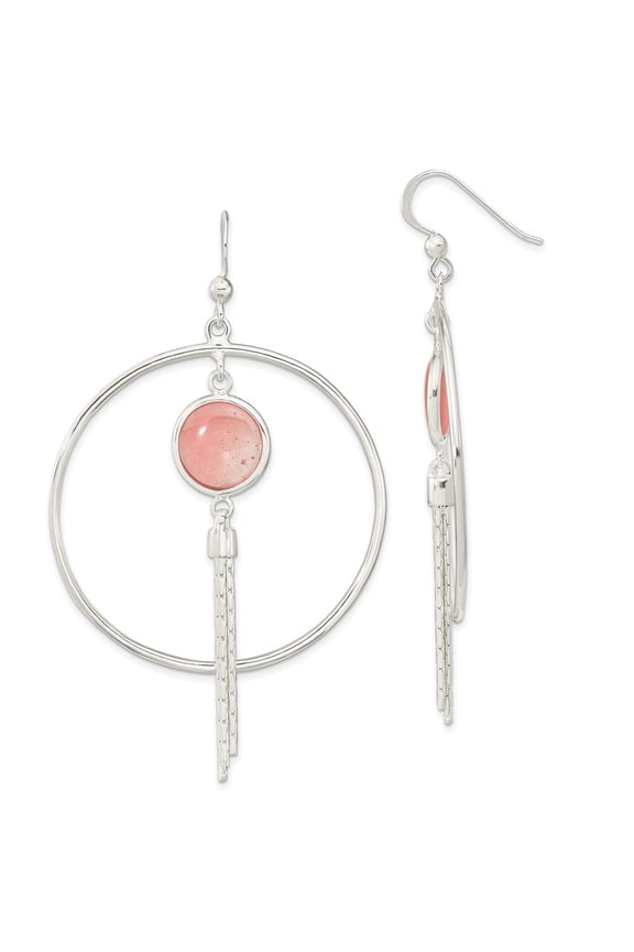 Fine Jewelry 925 Sterling Silver Dyed Agate Fancy Dangle Earrings for Women