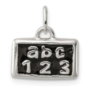 Auriga Fine Jewelry 925 Sterling Silver Enamel ABC 123 Pendant for WomenL- 14mm, W- 12.5mm