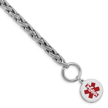 Auriga Fine Jewelry 925 Sterling Silver Enamel Disc Id Bracelet 8.75inch for Women (L- 8.75inch, W- 16mm)