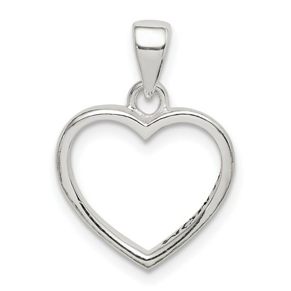 Auriga Fine Jewelry 925 Sterling Silver Enamel LOVE YOU MOM Heart Pendant (L - 13.72mm, W - 14.56mm) for Women