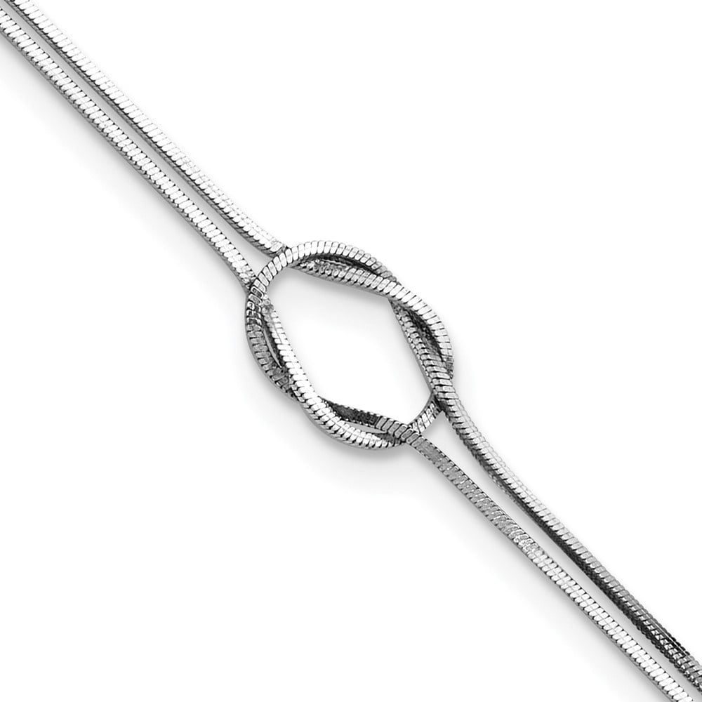Auriga Fine Jewelry 925 Sterling Silver Fancy Loop Anklet 9inch for Women
