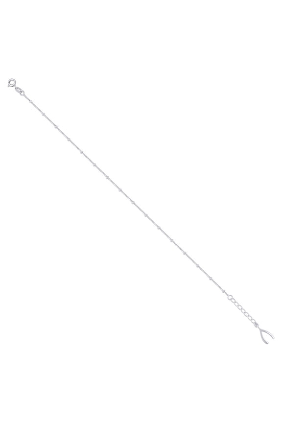 Fine Jewelry 925 Sterling Silver Fashion Wish Bone Anklet for Women