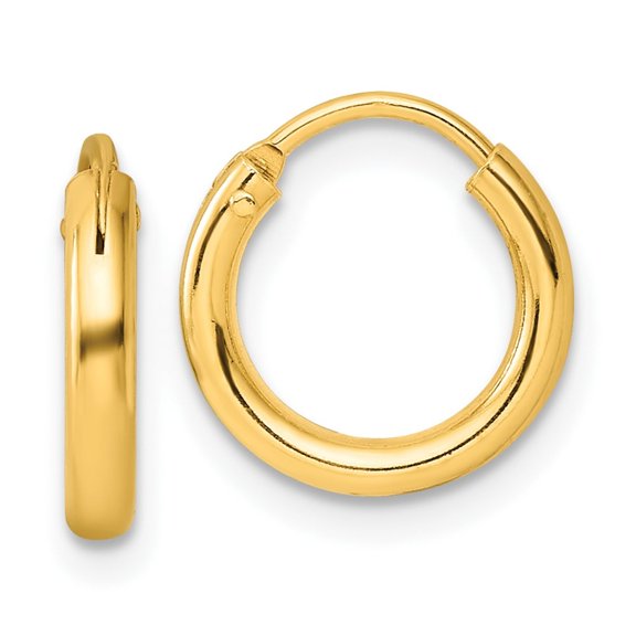 Auriga Fine Jewelry 925 Sterling Silver Flash Gold-plated Hoop Earrings for Women (L-11.5mm, W-11.5mm)
