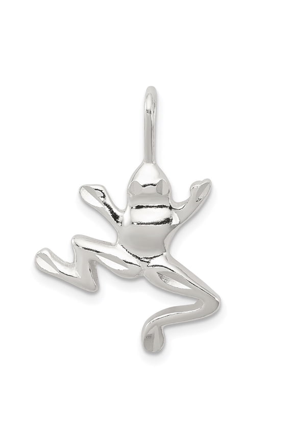 Fine Jewelry 925 Sterling Silver Frog Charm for Women (L - 30 mm, W - 18.5 mm)