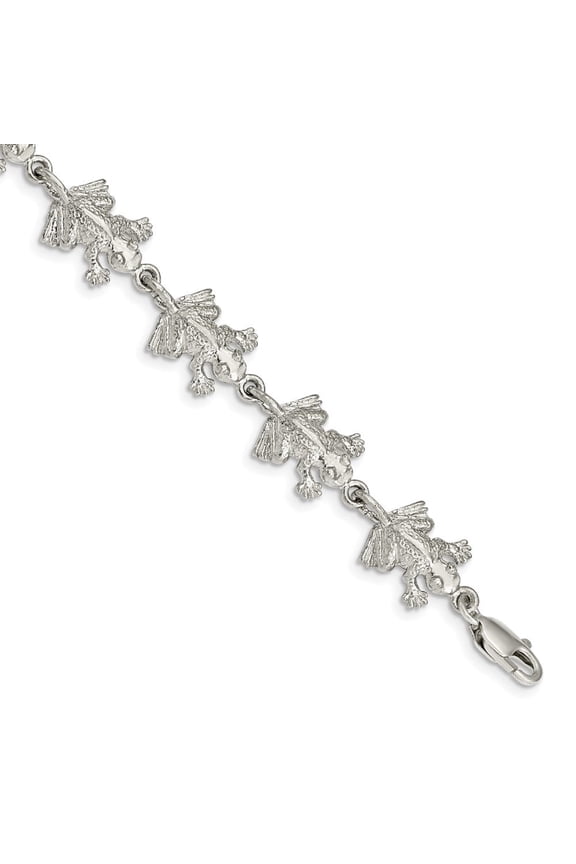 Fine Jewelry 925 Sterling Silver Frogs Bracelet 7inch for Women