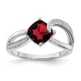 thumbnail image 1 of Auriga Fine Jewelry 925 Sterling Silver Garnet and Diamond Ring for Women Size 6, 1 of 6