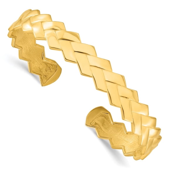 Auriga Fine Jewelry 925 Sterling Silver Gold-Plated Cuff Bangle 7.75inch for Women