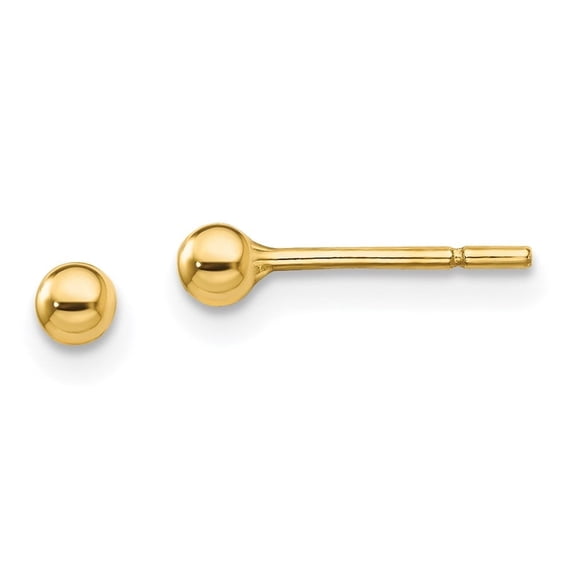 Auriga Fine Jewelry 925 Sterling Silver Gold-Tone 3mm Ball Stud Earrings for Women