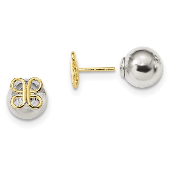 Auriga Fine Jewelry 925 Sterling Silver Gold-Tone Butterfly Front Back Stud Earrings for Women
