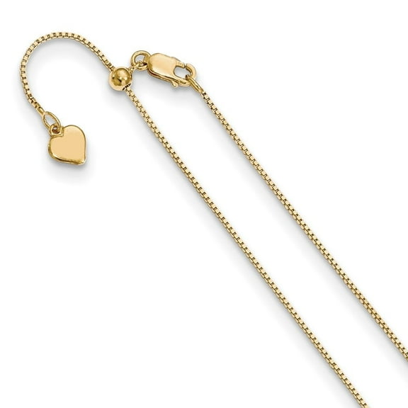 Auriga Fine Jewelry 925 Sterling Silver Gold-plated Adjustable .85 mm Box Chain Necklace for Women 30"