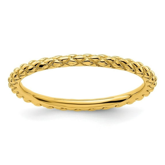 Auriga Fine Jewelry 925 Sterling Silver Gold-plated Criss-cross Ring for Women Size- 9