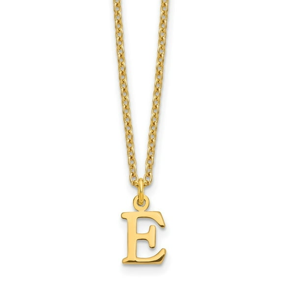 Auriga Fine Jewelry 925 Sterling Silver Gold-plated Cut-out Letter E Initial Necklace for Women 18"