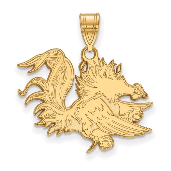 Auriga Fine Jewelry 925 Sterling Silver Gold-plated Gamecock Large Pendant for Women (L-24 mm, W-25 mm)