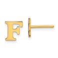 thumbnail image 1 of Auriga Fine Jewelry 925 Sterling Silver Gold-plated Letter F Initial Post Stud Earrings for Women, 1 of 3