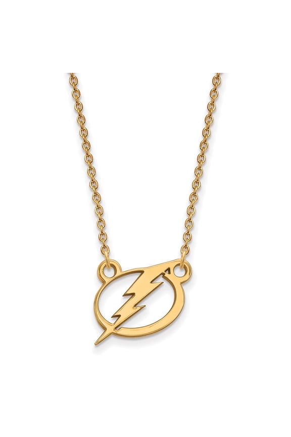 Fine Jewelry 925 Sterling Silver Gold-plated Lightning Pendant Necklace for Women 18"