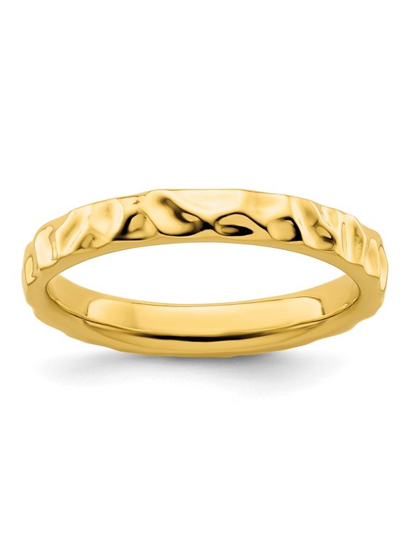 Fine Jewelry 925 Sterling Silver Gold-plated Ring for Women Size 10