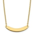 thumbnail image 1 of Auriga Fine Jewelry 925 Sterling Silver Gold-plated Polished Curved Blank Bar Necklace for Women 18", 1 of 5