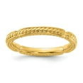 thumbnail image 1 of Auriga Fine Jewelry 925 Sterling Silver Gold-plated Textured Ring for Women Size- 10, 1 of 4