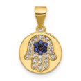 thumbnail image 1 of Auriga Fine Jewelry 925 Sterling Silver Gold-tone Black Rhodium CZ and Nano Crystal Hamsa Pendant for Women, 1 of 6