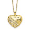 thumbnail image 1 of Auriga Fine Jewelry 925 Sterling Silver Gold-tone CZ Heart of Gold Necklace for Women 18", 1 of 7