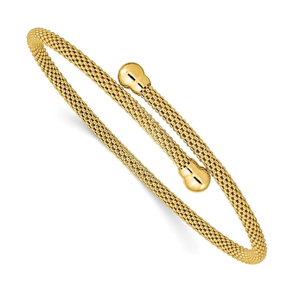 Auriga Fine Jewelry 925 Sterling Silver Gold-tone Textured Flexible Bangle for Women