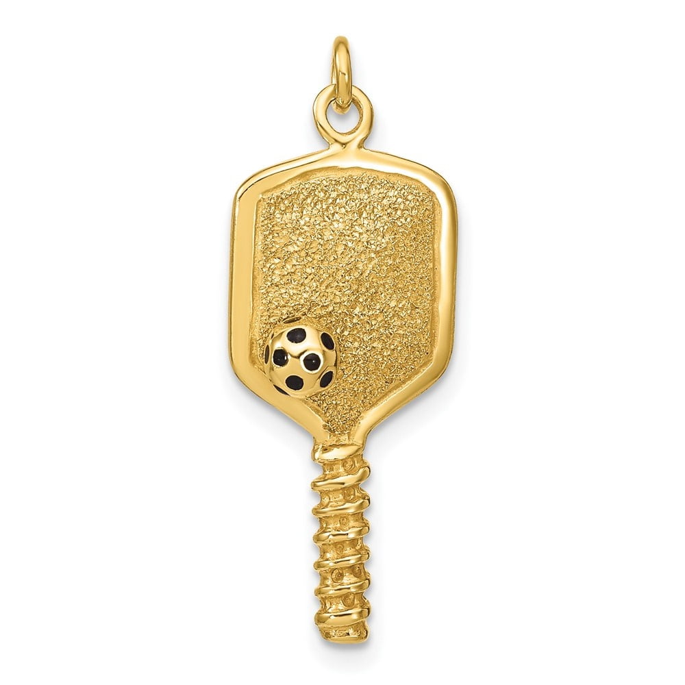 Auriga Fine Jewelry 925 Sterling Silver Gold-tone and Enamel Pickleball Charm for Women